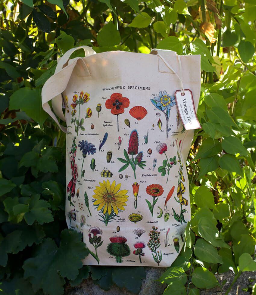 Gift - Vintage Wildflowers Tote by Cavallini & Co.